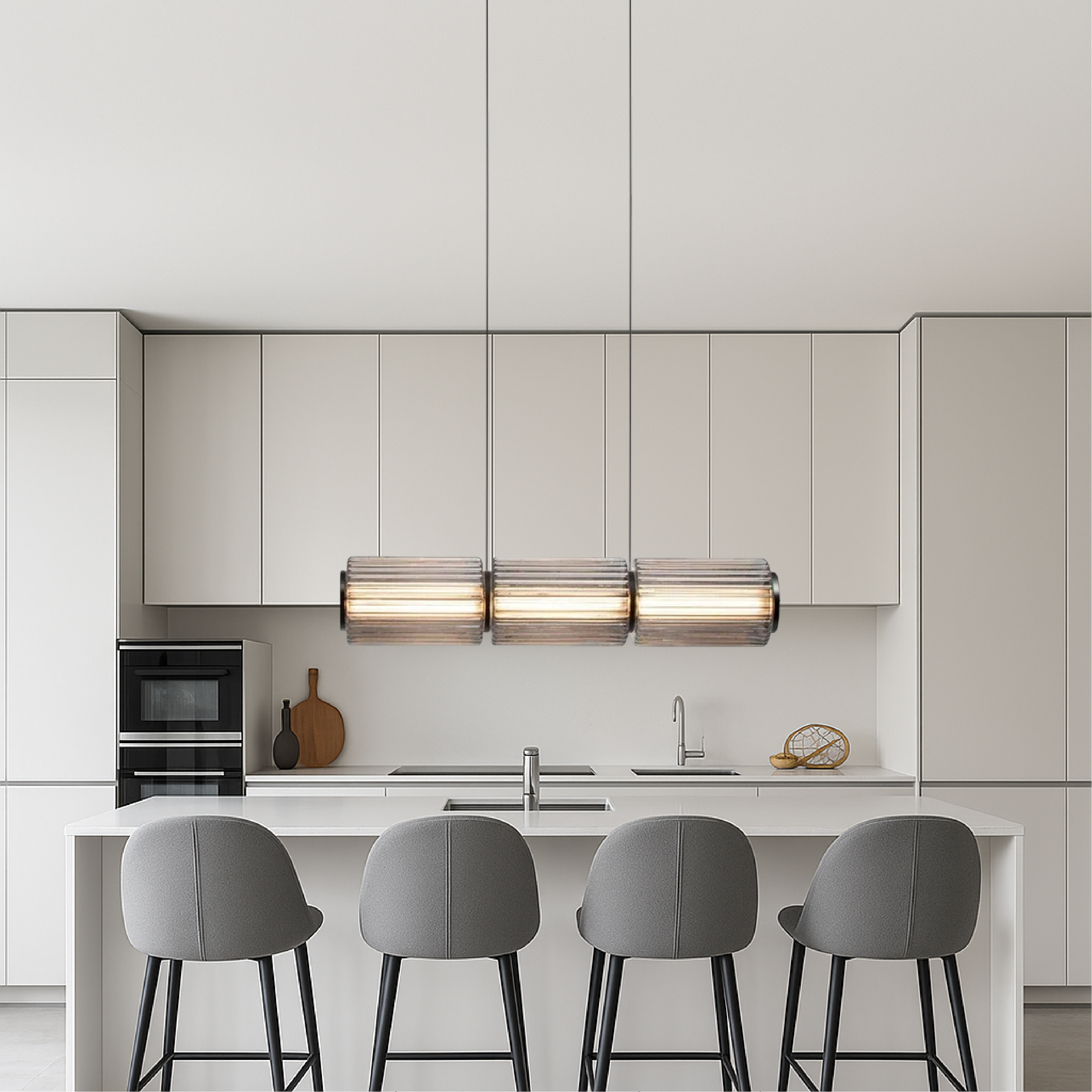 Elegant Cylinder Glass Pendant Light