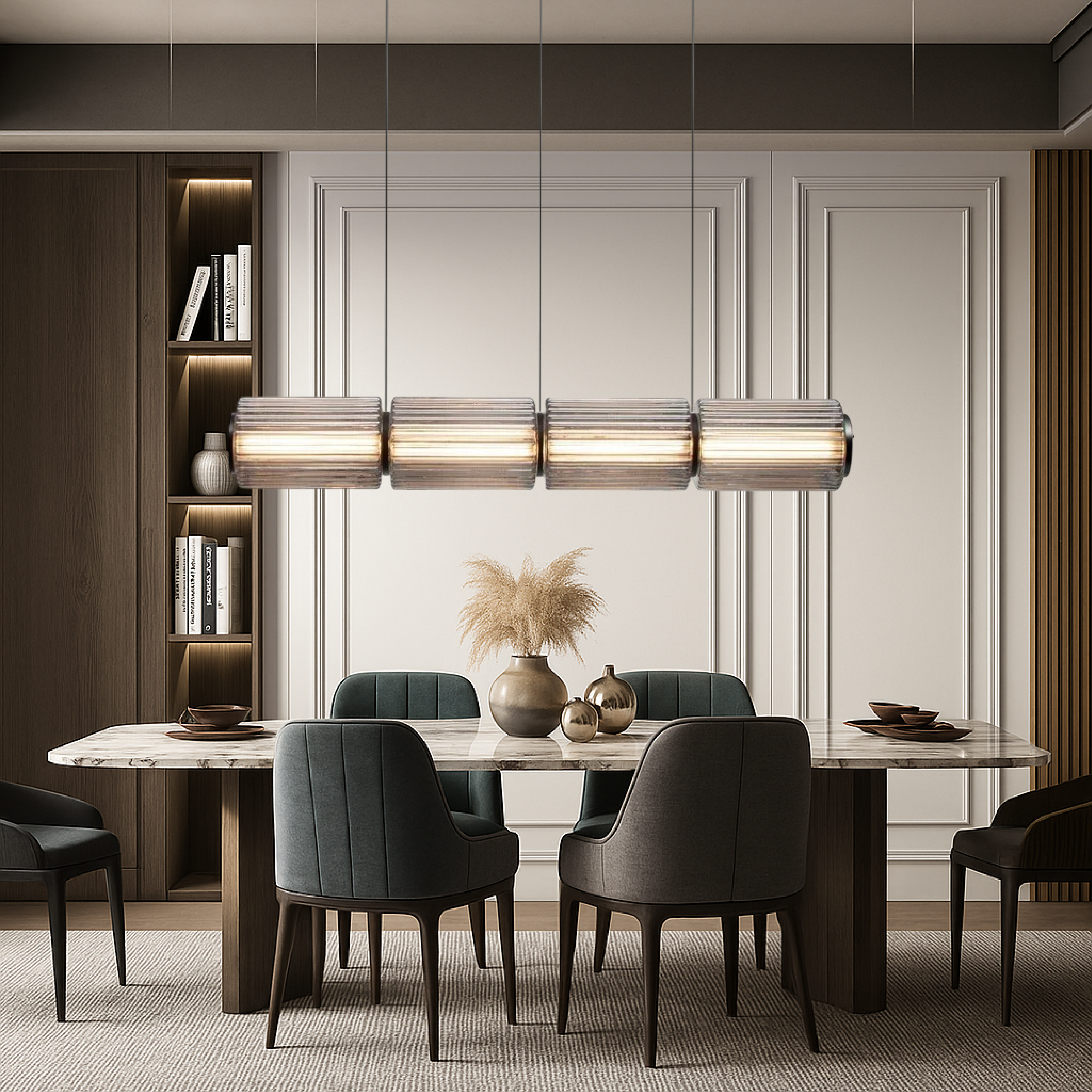 Elegant Cylinder Glass Pendant Light