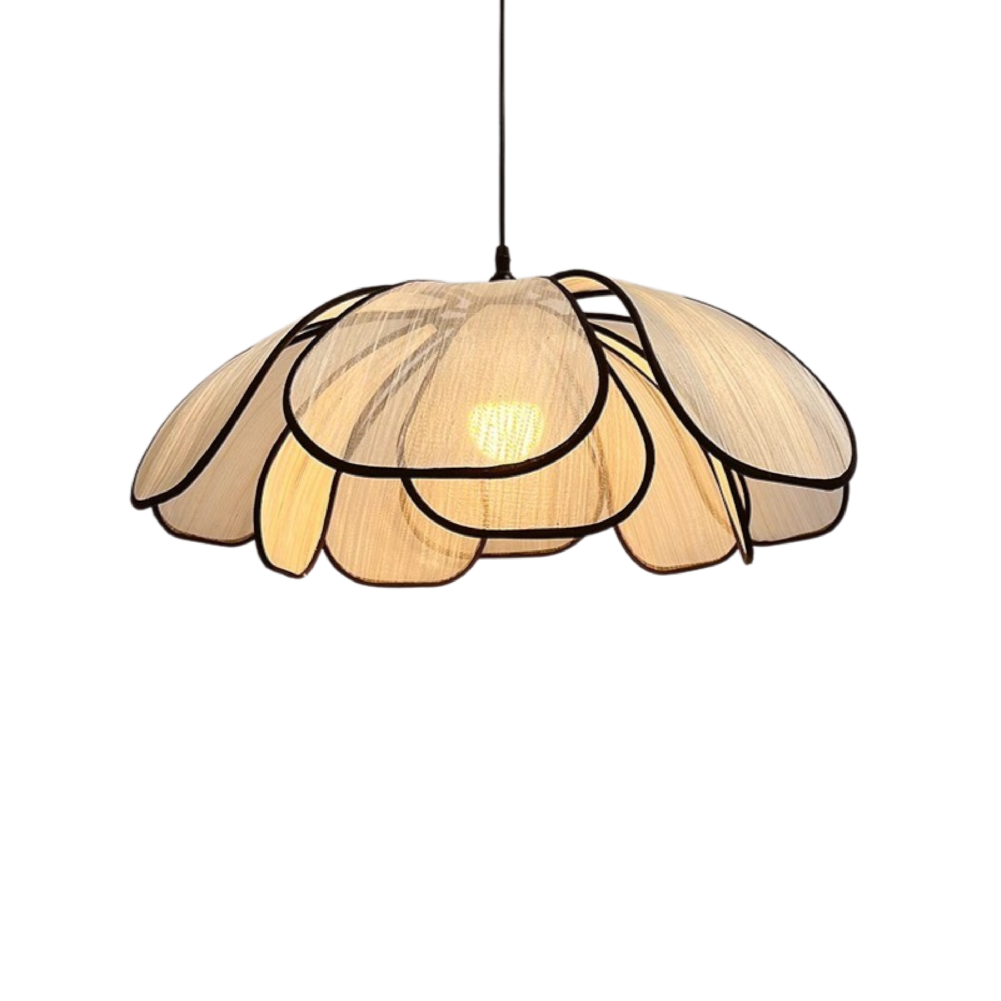 Handcrafted Wooden Flower Pendant Light