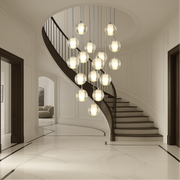 Crystal ball staircase chandelier