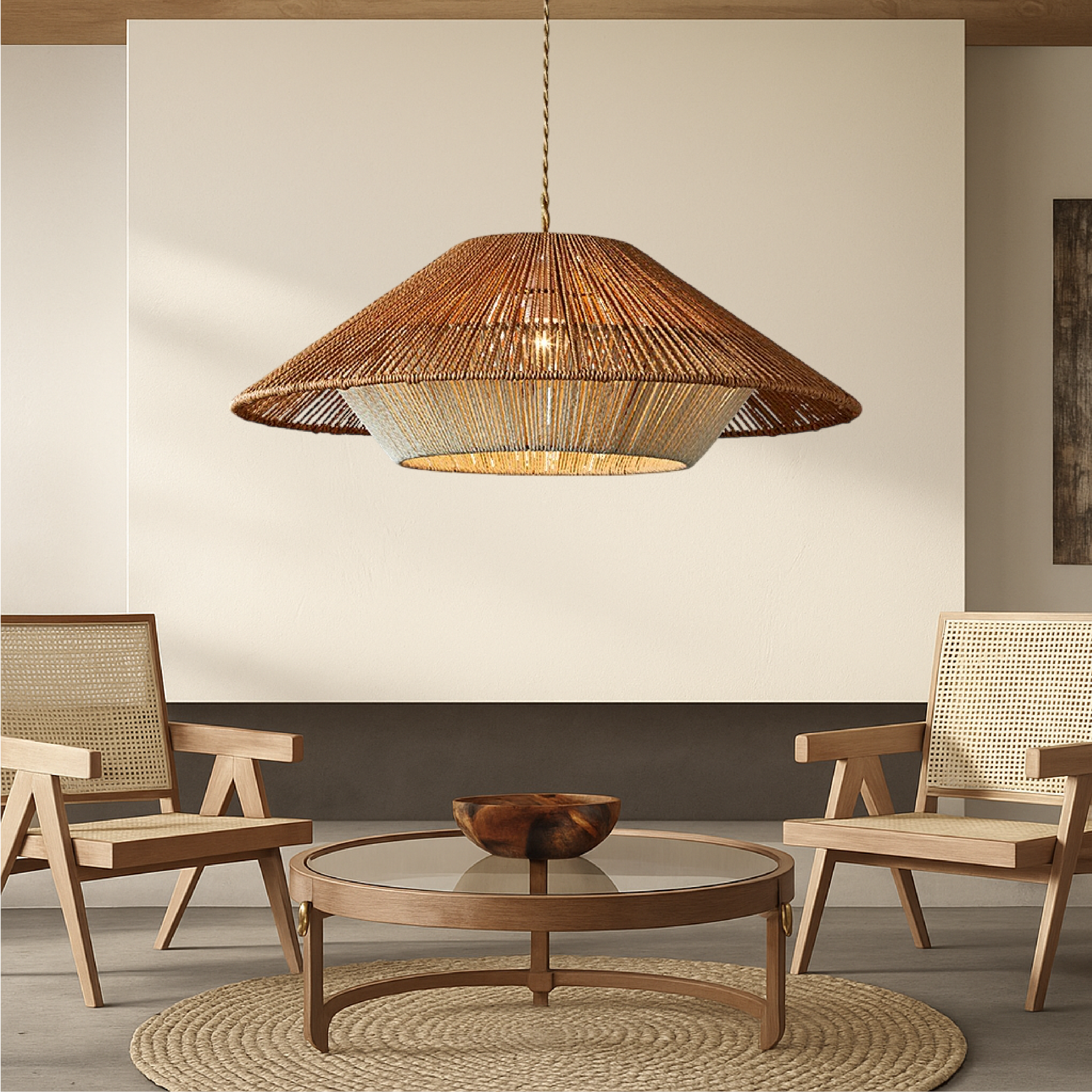 Handwoven Bamboo Pendant Light - Natural, Eco-Friendly Ceiling Fixture