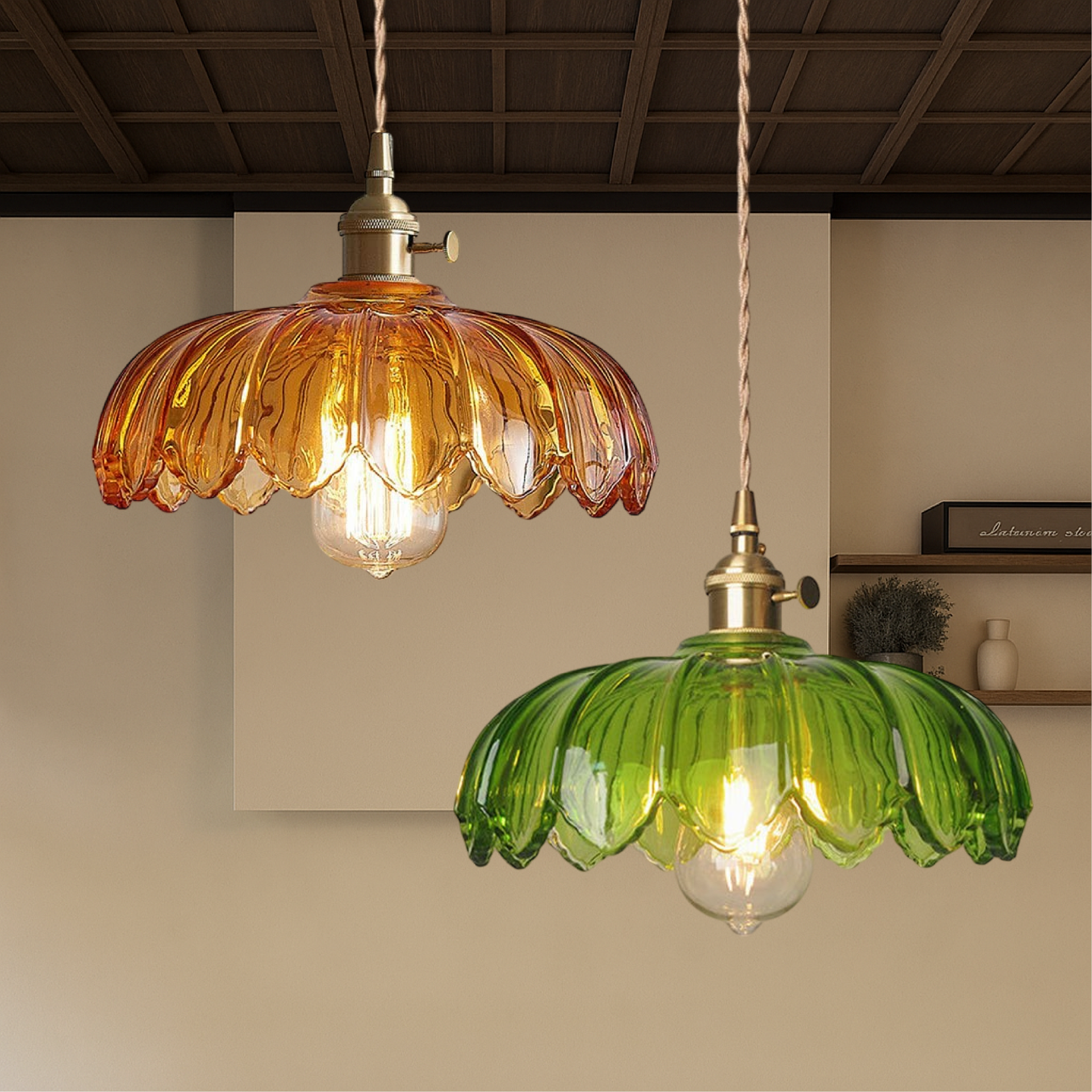 Elegant Glass Flower Pendant Light