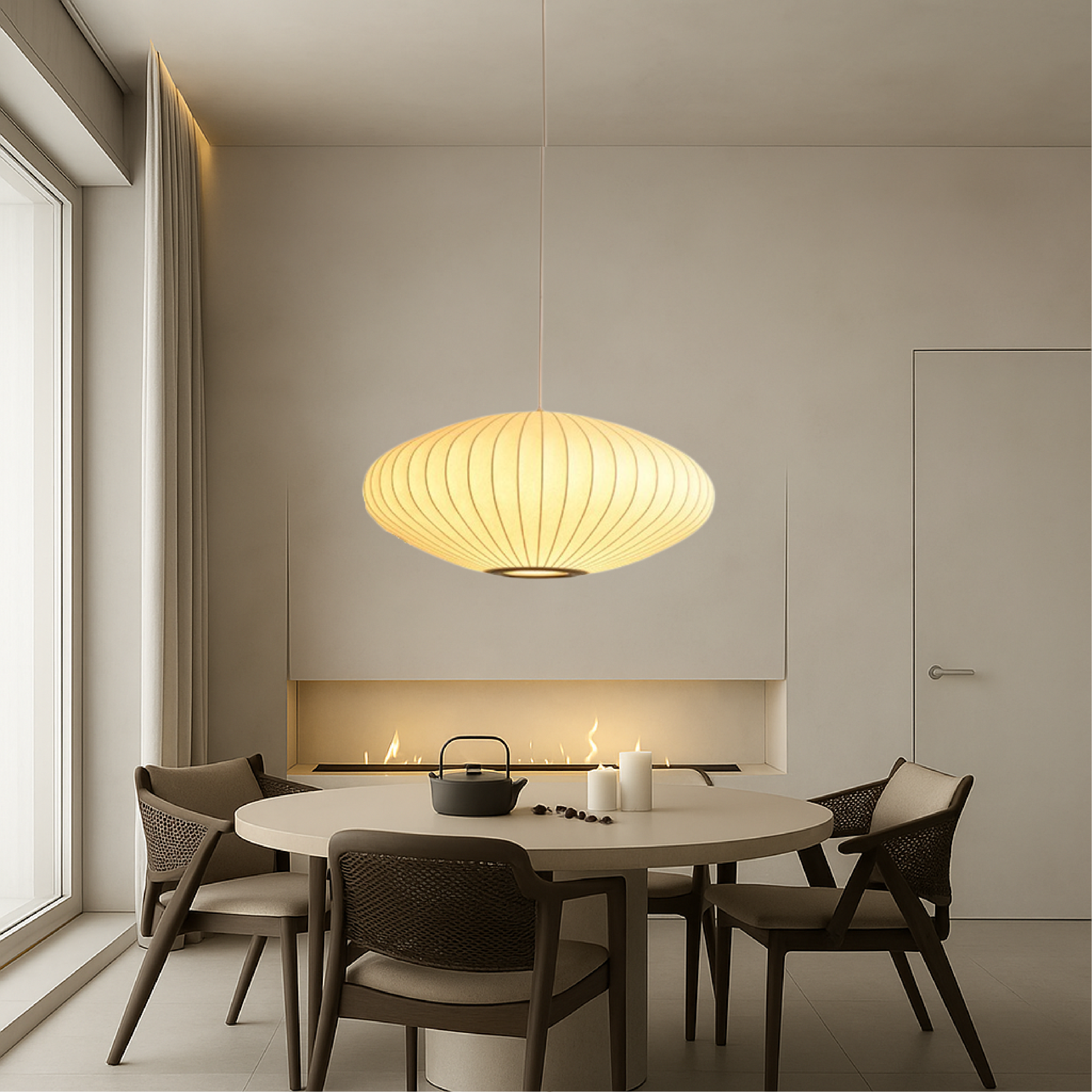 Luxurious Italian Silk Pendant Light