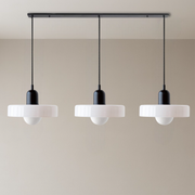 Three-Head Bauhaus Colored Glass Pendant Light