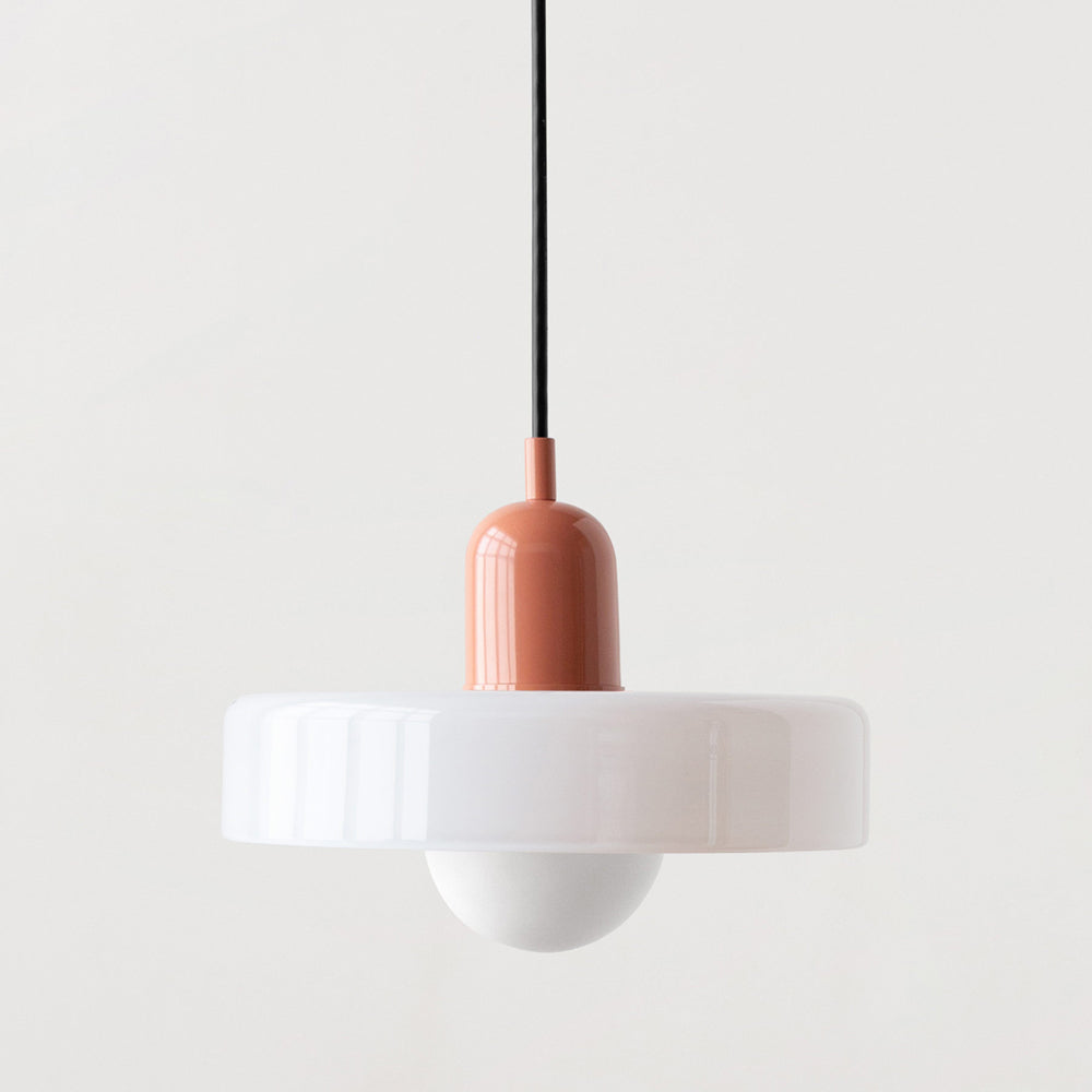 Bauhaus-Style Colored Glass Pendant Light