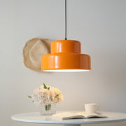 Italian Orange Bauhaus Pendant Light - Sleek, Modern Ceiling Fixture