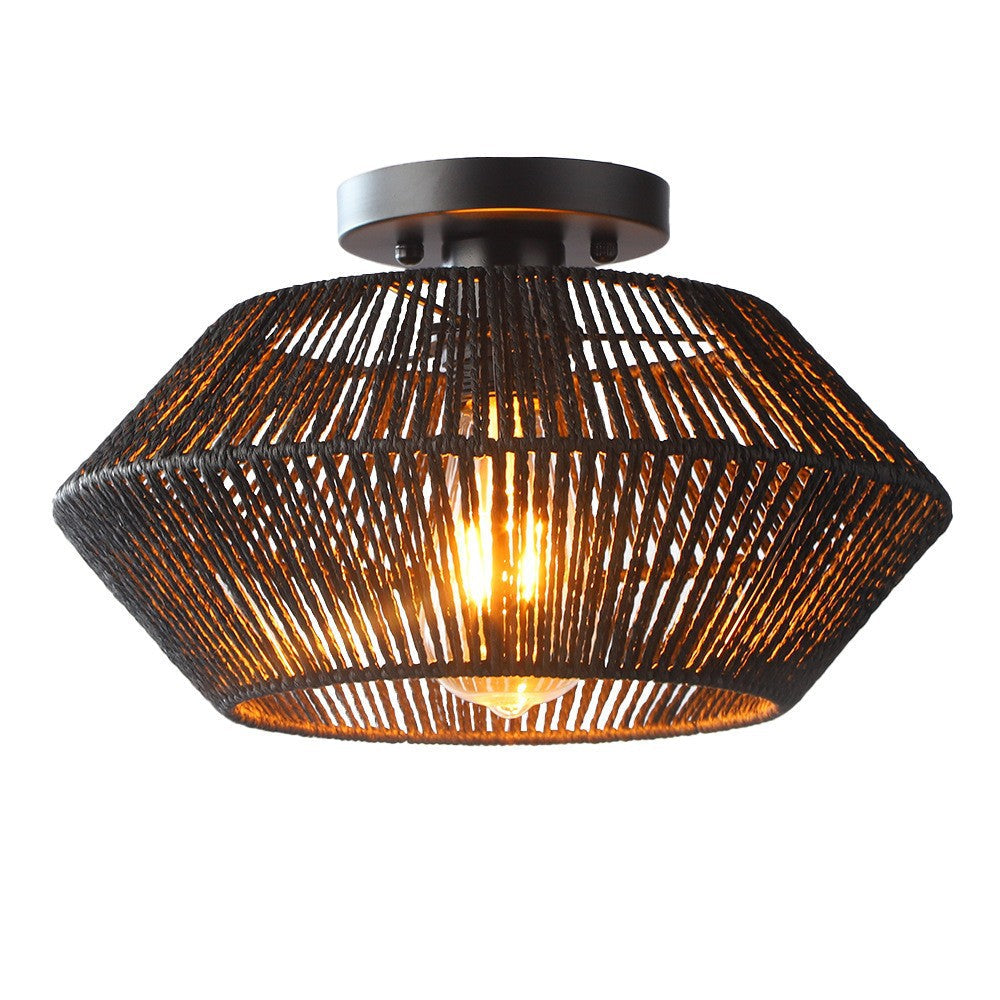 Bamboo Woven Ceiling Light