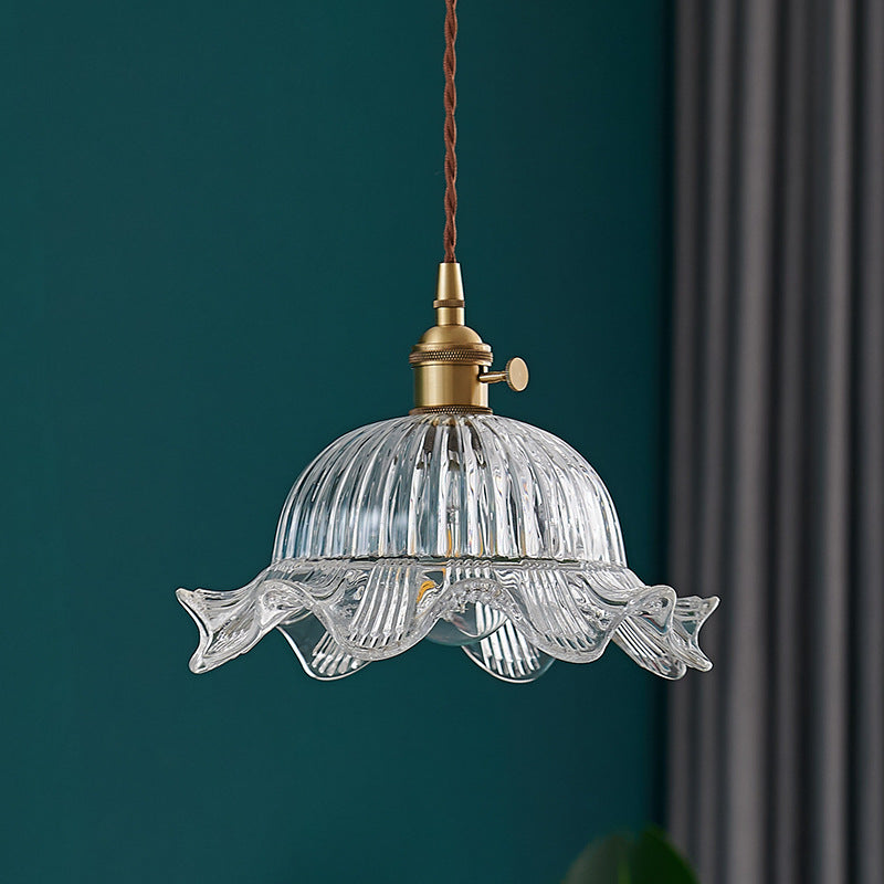 Vintage Clear Glass Pendant Light Fixture