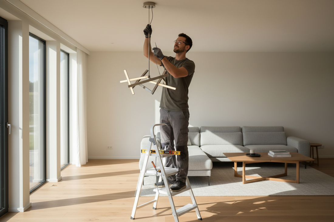 Customer setting uo our lighting 