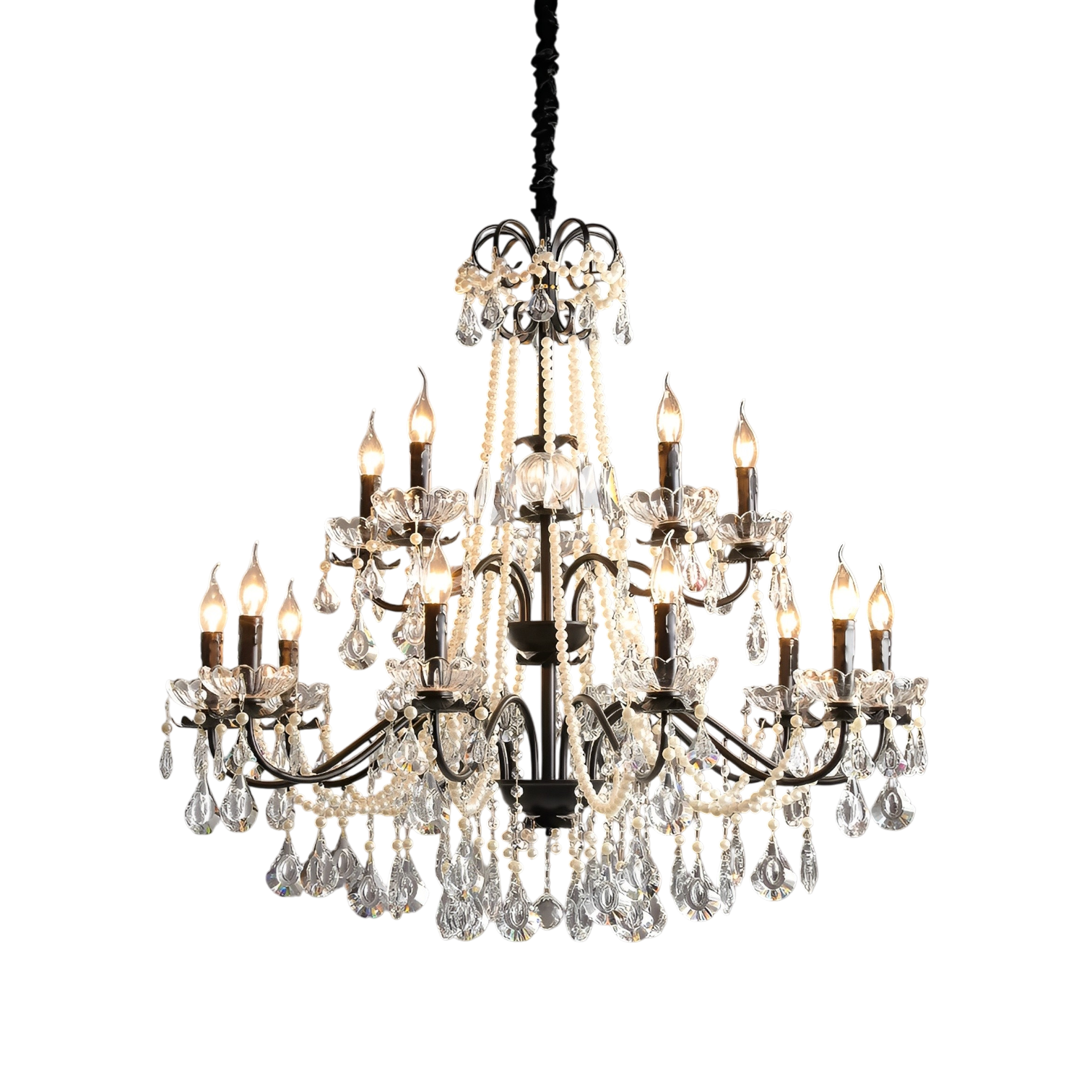 Black Crystal French Chandelier