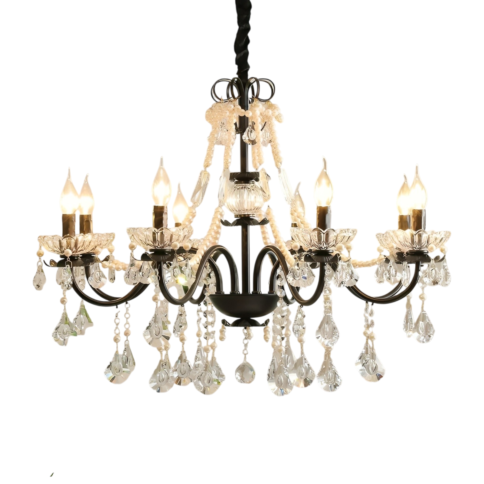 Black Crystal French Chandelier