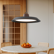 Scandinavian Wood & Metal Pendant Light – Minimalist Modern Ceiling Fixture for Warm Ambient Lighting