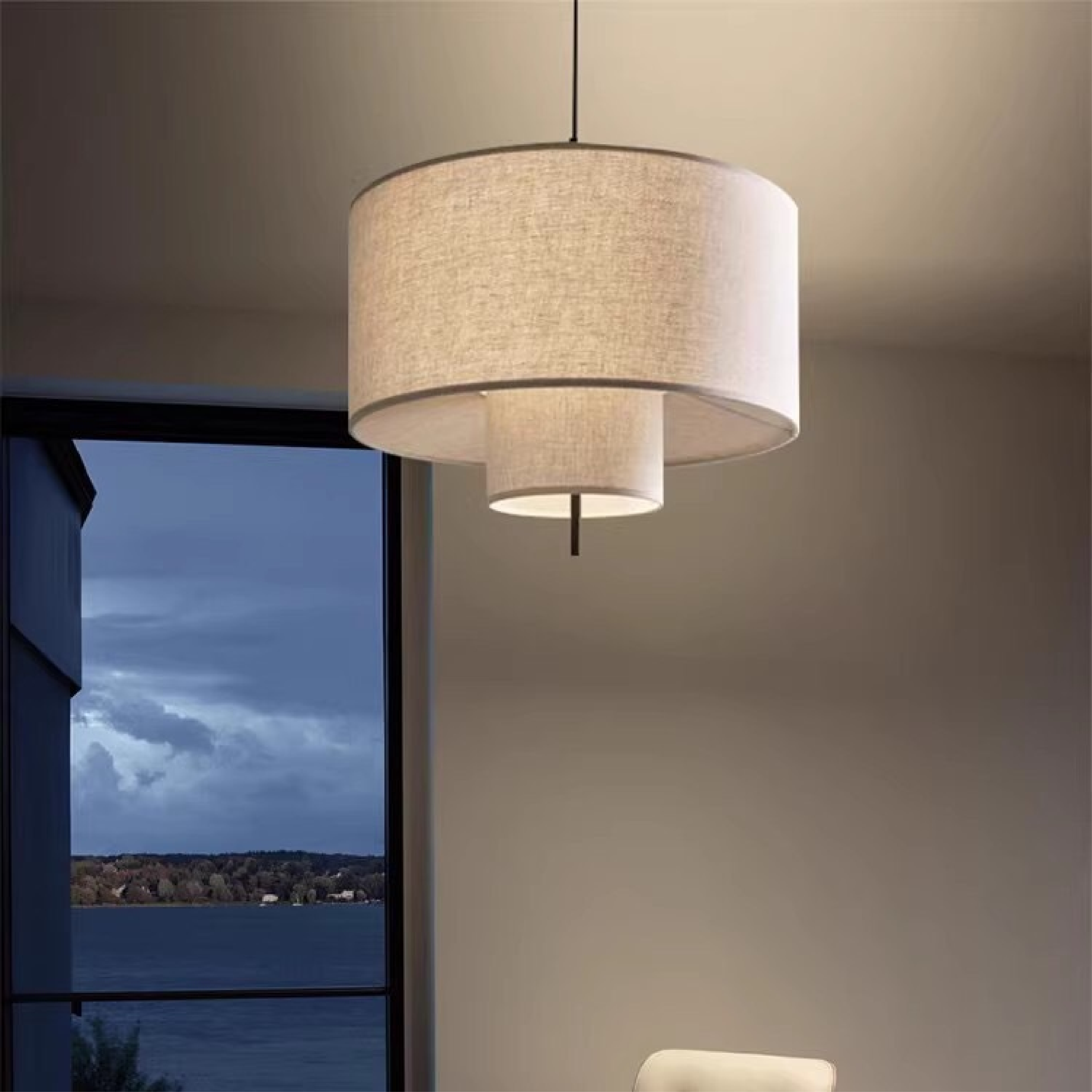 Yurina Silk Pendant Light - Elegant Hanging Silk Lamp