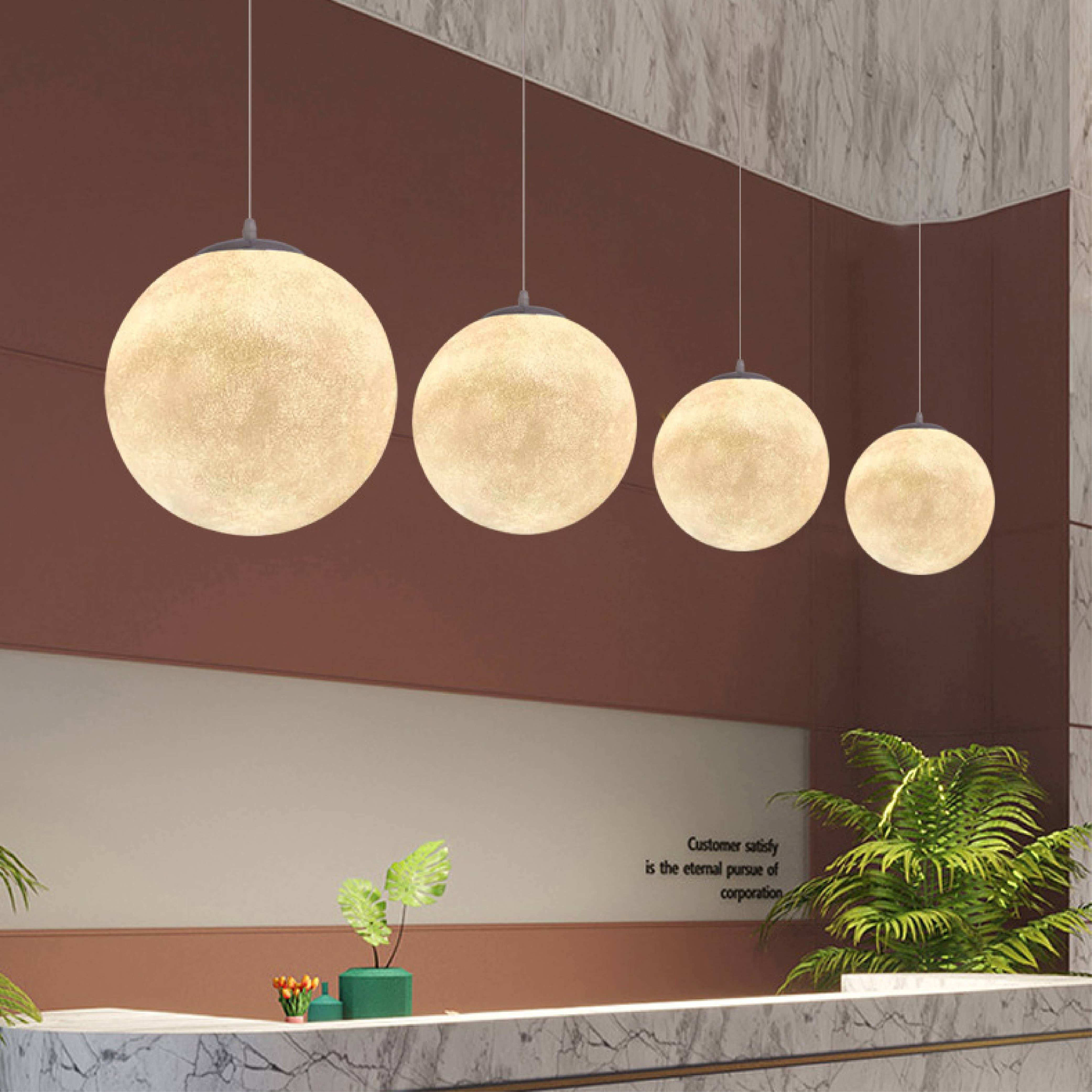 Moon Pattern Pendant Light - Elegant Lunar Glow Fixture